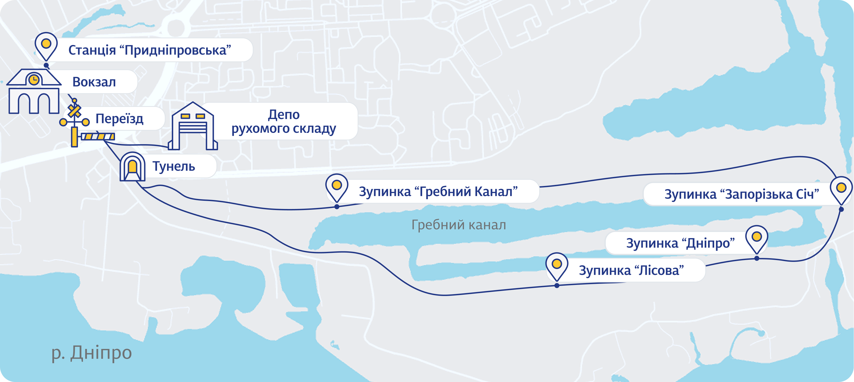 Схема Запорізькаї дитячої залізниці